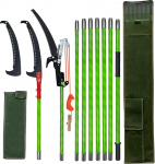 P&uuml;gamissaag k&auml;epidemega, 8 m k&auml;sisaag, reguleeritava pikkusega, puude saag, aiat&ouml;&ouml;riistade komplekt, palmipuude p&uuml;gamine, k&otilde;rge ulatusega pulk koos kandekotiga, l&otilde;ikab puhtalt ja kiiresti k&otilde;rged oksad (sisaldab k&auml;&auml;rid-A)