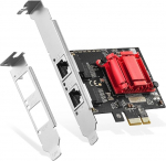 Binardat 2 Port Gigabit PCIe Network Adapter, Intel 82575/82576 Controller 1000/100Mbps Ethernet LAN Card for Windows/Linux