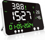 LYCEBELL Hanging Sound Level Meter Digital Decibel Meter Temperature Humidity and Noise Meter Wall Mount 30~130dB 11 Inch LED Screen