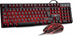 Rii Gaming Keyboard and Mouse Set, 3 LED Backlight, Ideal for Gaming and Office, Compatible with PC (German Layout, Black)