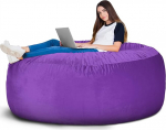 Luxury Purple Bean Bag Chair Cover (No Filler, Cover Only) Giant 6ft Washable Large Bean Bag Sofa Cover Sack Chair Cover for Family Room Decoration