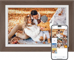 Dragon Touch 10.1 Inch WiFi Digital Picture Frame - HD IPS Touch Screen, Auto Rotate, Instant Sharing of Photos/Videos, 32GB Memory for Family and Friends, Brown