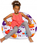 Posh Beanbags Sitzsack, gro&szlig;, 96,5 cm, Segeltuch, V&ouml;gel auf Wei&szlig;