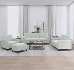 LAPOOH 3201964 4-Piece Sofa Set with Cushions Light Grey Velvet, Lounge Sofa, Sofas & Couches, Relax Sofa, Couch for Living Room, Couch with - 3201964