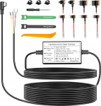 Dashcam Hardwire Kit, 4 m / 13.12 ft USB-C 12 V-24 V kuni 5 V k&otilde;va juhtmega autolaadija kaablikomplekt koos kaitsme ja kaitsme kraanikaabliga Dashcam parkimisrežiimi ja madalpinge kaitse jaoks