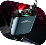 WHATOOK Sigaretis&uuml;&uuml;taja autolaadija: 2025 Super kompaktne: 66 W USB C mobiiltelefoni kiirlaadija autolaadijaga koos Starry Sky LED-iga, sisset&otilde;mmatav laadimiskaabel iPhone'ile/Samsung Galaxy/Google Pixelile/Tabletitele