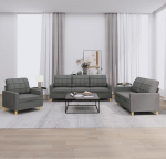 Juroupi 3201243 3-Piece Sofa Set with Cushion Sofa Living Room Sofa Set Sofas for Living Room Dark Grey Fabric