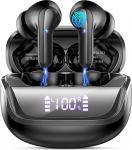 Bluetooth k&otilde;rvaklapid, 2026 k&otilde;rvaklapid juhtmevaba Bluetooth 5.4 HiFi Stereo, 50 tundi m&auml;nguaega k&otilde;rvaklappides 6 ENC m&uuml;ravastase mikrofoniga, IP7 veekindlad juhtmevabad k&otilde;rvaklapid, k&otilde;rvaklapid LED-iga