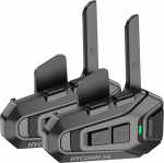 H4 Motorrad Bluetooth peakomplekt, 4-Personen Helm-Gegensprechanlage 2km, Audio Multitasking, 35h Sprechzeit, Ger&auml;uschunterdr&uuml;ckung, Freisprecheinrichtung, IP67 Wasserdicht, UKW-Radio, 2er-Set