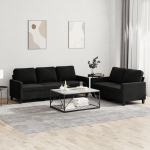 Juroupi 3201521 2-Piece Sofa Set with Cushion Sofa Living Room Sofa Set Sofas for Living Room Black Velvet