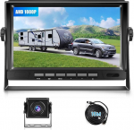 Tagurduskaamera autole, AHD 1080P 7-tolline LCD monitor ja komplekt, tagantj&auml;rele vaatamise kaamera 15 m kaabliga, IP69 veekindel, &ouml;ine n&auml;gemine, sobib veoautodele, haagissuvilatele, haagissuvilatele.