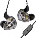 keephifi CCZ DC01 Pro In-Ear Monitor k&otilde;rvaklapid, 1DD Bass HiFi IEM k&otilde;rvaklapid, V-kujulised juhtmega k&otilde;rvaklapid, eemaldatavad 2-pin Z-OFC kaablid muusikutele, trummaritele (must, koos mikrofoniga)