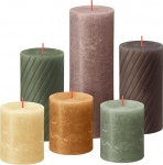 Bolsius Rustic Pillar Candles - Kinkekomplekt 6 - Loodus - Dekoratiivsed majapidamisk&uuml;&uuml;nlad - Pikk p&otilde;lemisaeg - L&otilde;hnastamata - Looduslik taimne vaha - Ilma palmi&otilde;lita