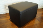 Quattro Meble Dark Brown Real Leather Stool 60 x 40 x 40 cm Cowhide Seat Cube Footstool Upholstered Stool Real Leather Puff