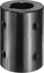 sourcing map Wellenkupplung, 3,8 cm Bohrung, 5,4 cm Au&szlig;endurchmesser, 7,6 cm L&auml;nge, schwarzoxidbeschichteter Stahl, starre Kupplung f&uuml;r 3D-Drucker, Motorrad (4 Schrauben)
