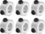 sourcing map 6 Pcs Screw Neck Set 6mm Bore Aluminum Alloy Shaft Collars 12mm OD 6mm Width Axle Boot for Linear Rod Shaft Guide