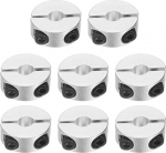 sourcing map Doppelter geteilter Schaftkragen, 6 mm Bohrung, zweiteiliger Klemmkragen, 20 mm Au&szlig;endurchmesser, 8 mm Dicke, Aluminiumlegierung, Schraubspaltring, 8 St&uuml;ck