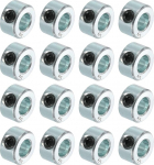 sourcing map 16-teiliges Set Schraubenmanschetten, 1/4 Zoll Bohrung, Karbonstahl, Schaftmanschetten, 1,27 cm Au&szlig;endurchmesser, 5/16 Zoll Breite, Schlossachsenmanschette f&uuml;r Linearstangenwellenf&uuml;hrung