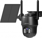 ANRAN 2K 3G/4G LTE Surveillance Camera Outdoor Battery with SIM Card + 32 GB SD Card, 360&deg; Swivelling Wireless Surveillance Camera with Solar Panel, PIR Motion Detection, Night Vision, G1 Black