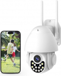 XNY 1080P Tuya Outdoor Surveillance Camera, WiFi 360&deg; View Camera with 32GB SD Card, IP66 Waterproof, 2-Way Audio, Motion Detection, Night Vision in Colour