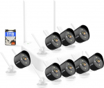Tenda v&auml;livalve kaamera WLAN komplekt, 8 x 2K WiFi kaamera v&auml;ljas + 8CH traadita NVR + 1TB HDD videovalveks, t&auml;isv&auml;rviline &ouml;&ouml;n&auml;gemine, IP66, isikute tuvastamine ja liikumistuvastamine,