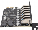 7 Ports PCIE to USB 3.2 Expansion Card, USB 3.2 Superspeed 5Gbps Expansion Card Front, USB PCIE Expansion Card for Win XP Win7 Win 8 Win 10 Win 11 Linux