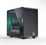 ElectroCookie Raspberry Pi 5 korpus, alumiiniumist mini-torni korpus koos ventilaatori ja v&auml;rvimuutuva &uuml;mbritseva valgusega (must)