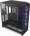 NZXT H9 Flow RGB (2025) - Suur kahe kambriga ATX Mid-Tower &otilde;huvooluga arvutikapp - sisaldab 1 x 420mm RGB ventilaatorit ja 1 x 120mm ventilaatorit - 420mm radiaatoritugi - karastatud klaas - must