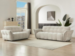 Vente-unique Sofa 3 Seater & 2 Seater - Mottled Fabric - Beige - Napizo