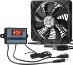 ELUTENG USB ventilaator 120 mm 5 V PC ventilaator Dual Ball Bearing digitaalse temperatuurikontrolliga, USB ventilaator 12 cm korpuseventilaator 3 reguleeritava kiirusega PS5/Laptop/TV Box/AV Cabinet/Router'ile