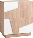 MyosHome - Odin Oak and White Chest of Drawers, 80 x 89 x 36 cm, Entrance Furniture, Sideboards for Living Room, Entrance Area