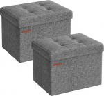 SONGMICS V&auml;ike kokkupandav Ottomani jalatugi 31x40x31cm 130kg kandev&otilde;ime elutuppa magamistuppa kodukontorisse magamistuppa tumehall ULSF102G21