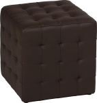 Cortesi Home Charli Tufted Cube Ottoman 100% ehtne nahk pruun