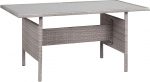 Viterbo aialaud klaasist lauaklaasiga Polyrattan Hall 145 x 80 cm V&auml;lislaud