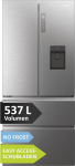 Haier Prantsuse uksega k&uuml;lmik-pagasikapp I 83 cm laius, 537 L I Prantsuse uksega k&uuml;lmik veedosaatoriga, Wi-Fi ja k&uuml;lmutusvaba I Kaheukseline k&uuml;lmik koos s&uuml;gavk&uuml;lmikuga I FD 83 Series 7 HFW7819EWMP