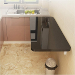 An der Wand montierter Klapptisch zum Essen und Arbeiten. Platzsparender, klappbarer Schreibtisch mit 4 Farboptionen