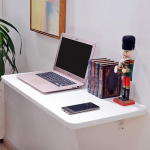 WBWAPA Klapptisch f&uuml;r drau&szlig;en | An der Wand montiertes Esstisch-Set, Klappbarer H&auml;ngetisch mit Halterung f&uuml;r Computertisch in K&uuml;che/Balkon, Schwebend zur Platzersparnis - Wei&szlig; (suurus: L x