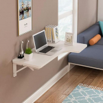 Wandmontierter Klapptisch &ndash; Eck-Computertisch, platzsparend, multifunktional, schwimmender Schreibtisch f&uuml;r Zuhause, B&uuml;ro, stilvolles wei&szlig;es Finish, 80 x 60 x 35 cm