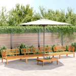 Garten-Ecksofas aus Paletten 2-TLG. aus massivem Akazienholz f&uuml;r Terrasse als Palettensofa Ecksofa Set aus Akazie