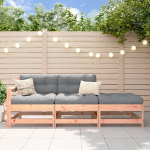 Modulares Gartensofa Kiefernholz als Garten-Ecksofa aus Massivholz Kiefer f&uuml;r die Terrasse mit massivem Kiefer Gartenm&ouml;bel Set in Latten-Design 3 STK.