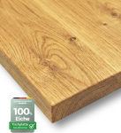 holz4home&reg; Ehtne tammepuust lauaplaat, 260 x 100 x 4 cm (pikkus x laius x k&otilde;rgus), s&ouml;&ouml;gilaud, lauaplaat, t&auml;ispuidust, ilma puukantideta