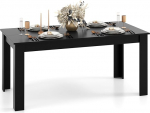 LIFEZEAL s&ouml;&ouml;gilaud 160 x 80 x 77 cm, k&ouml;&ouml;gilaud 6-8 inimesele, suur s&ouml;&ouml;gilaud, s&ouml;&ouml;gilaud, konverentsilaud, bistro laud 150 kg kandev&otilde;imega, lihtne kokku panna (must)