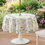 SUCHDECO &uuml;mmargune laudlina v&auml;ljas 150cm p&uuml;hkige puhas veekindel lille laudlina koos p&auml;ikesevarju augu ja t&otilde;mblukuga p&uuml;hkige puhas laudlinad aialaua terrassile