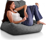Aiire luksuslik kaasaegse disainiga kunstnahast Bean Bag tool XXL koos t&auml;idisega t&auml;iskasvanute v&otilde;i teismeliste toas (Hall)