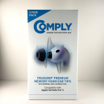 Comply TrueGrip Premium Memory Foam asendusk&otilde;rvaklapid Apple AirPods Pro (3. p&otilde;lvkond) jaoks | Suurep&auml;rane m&uuml;raisolatsioon | Must, suur, 3 paari