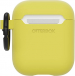 OtterBox Soft Touch k&otilde;rvaklappide &uuml;mbris AirPodidele (1. Gen 2016/2nd Gen 2019), l&ouml;&ouml;gikindel, kukkumiskindel, &uuml;limalt &otilde;huke, kriimustuskindel ja kulumiskindel kaitsekott Apple AirPodidele, sisaldab karabiini, kollane