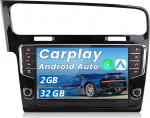 Junsun Android autoraadio VW Golf 7 / VII (2013-2017) 2GB + 32GB koos 9-tollise puuteekraaniga CarPlay, Android auto, FM raadio, Bluetooth, WiFi, navigatsioon, roolijuhtimine