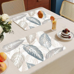 Lauakatted, komplekt 4, pruunid lehed lauale, PVC lauakatted, kuumakindlad isolatsiooni lauakatted, komplekt 4, plekikindlad