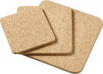 Viking Cork Woodware - 3-osaline ruudukujuline kuuma padjakomplekt (140,180,220 mm) korgist