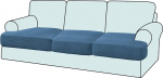 Pakett 2 Stretch T-Cushion diivan Slipcovers Single diivan padjakatted 2 padjad, diivan, istmepadja katted (3, tolm Blue)